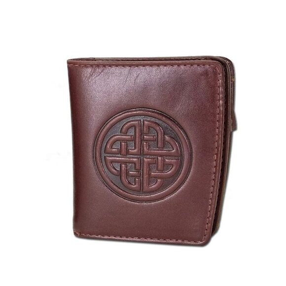 Lee River Handbags - Lee River Genuine Leather Celtic Knot Bi-Fold Zip Wallet With Box Women's  Brown